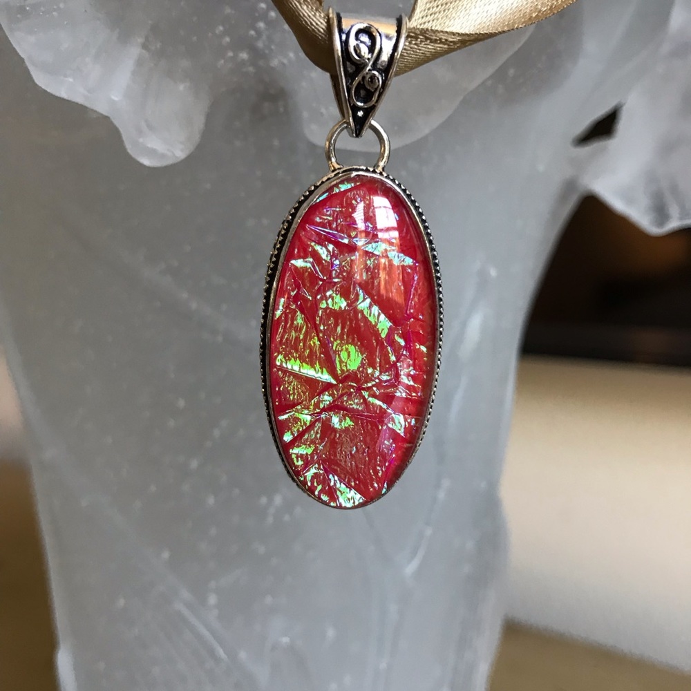 💞🦋Sterling Silver Triple Opal Pendant 💞😊